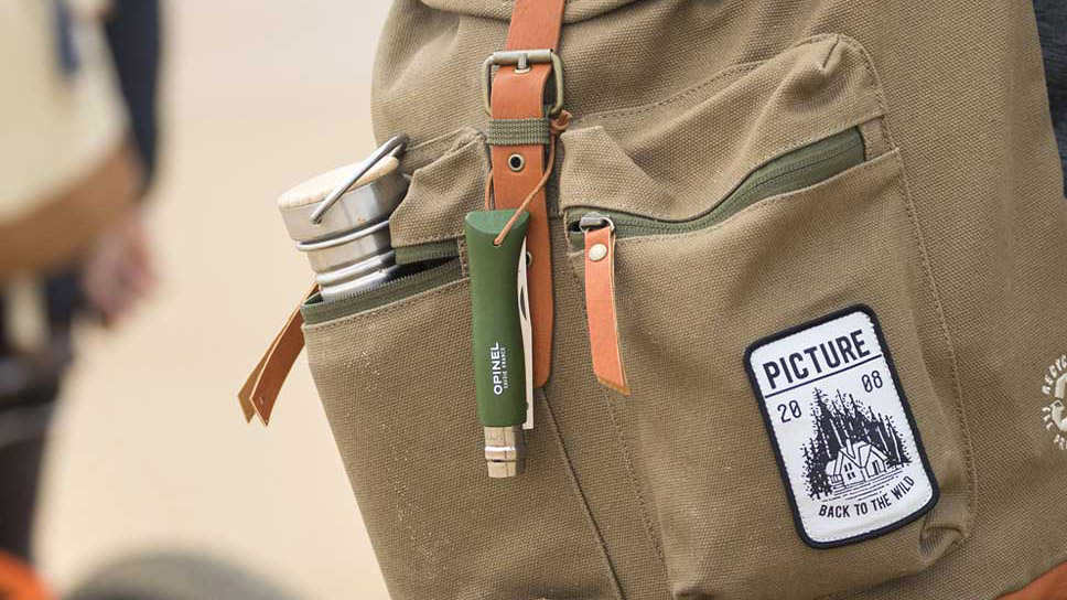 Opinel N°08 Bushwhacker - Khaki - nóż z rzemykiem - kolor: khaki